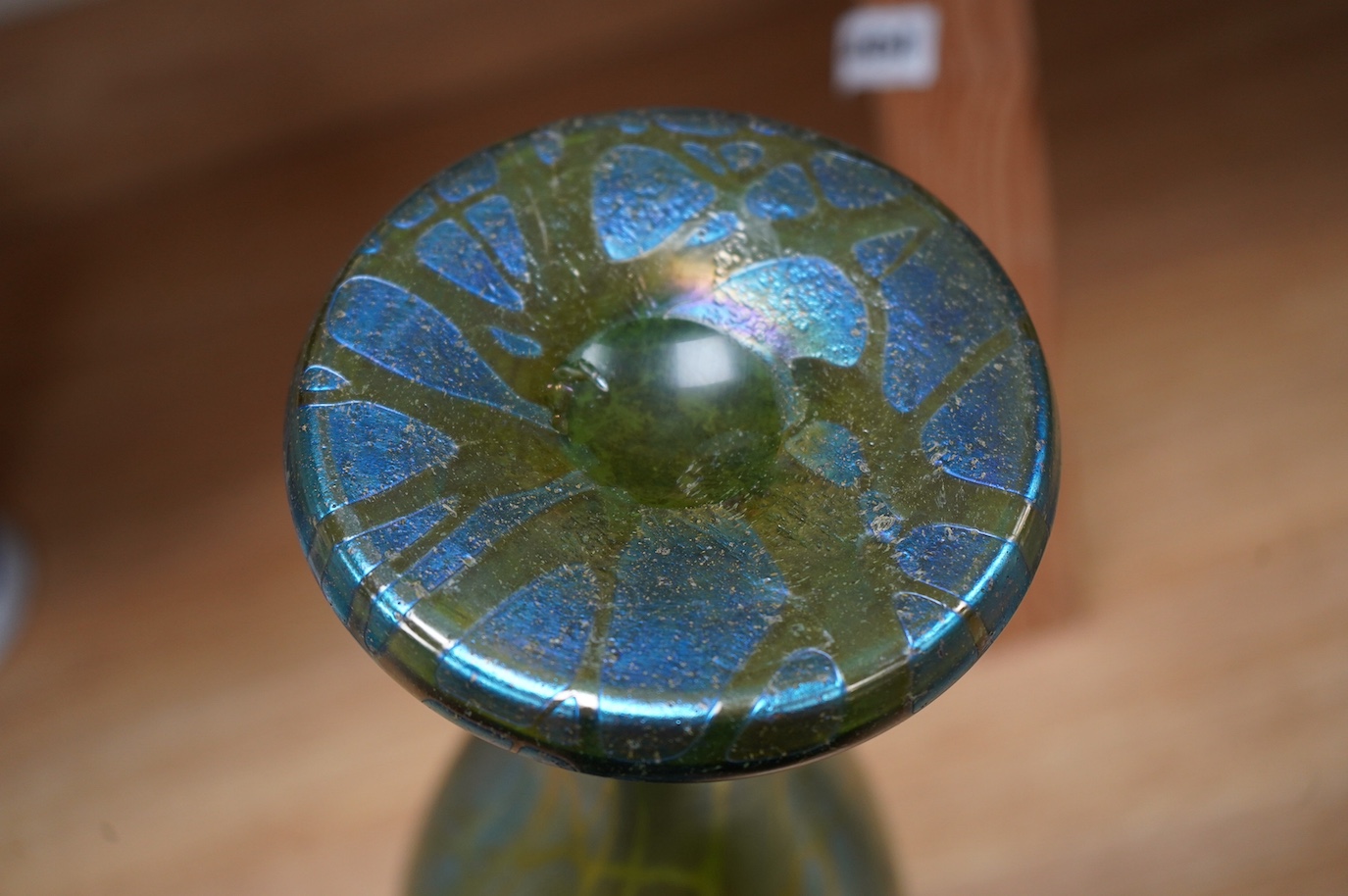 A tall Loetz ‘Creta Pampas’ iridescent glass vase, c.1900, 29.5cm. Condition - good